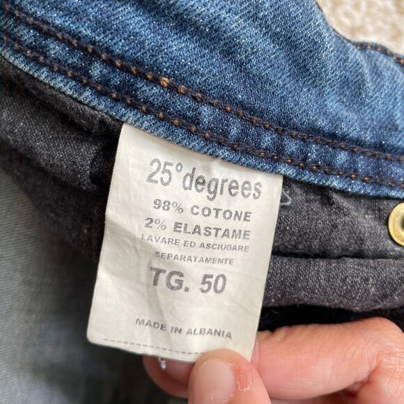 Streetwear Hip Hop Paint Splatter Jeans Women 32 Blue 25Degrees Button Fly Denim - Picture 5 of 11